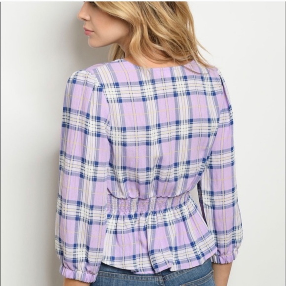 Perch Tops - Women’s 2XL Spring Plaid Blouse NWT